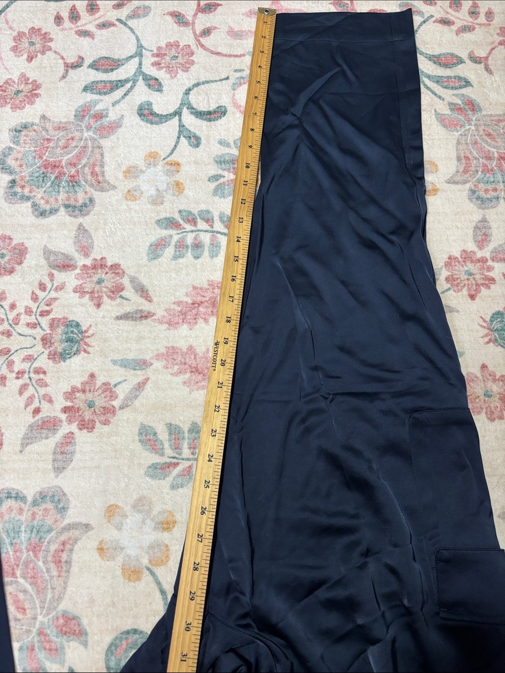 Scotch & Soda Navy Satin Faye Utility Wide-Leg Cargo Pants - Picture 6 of 8